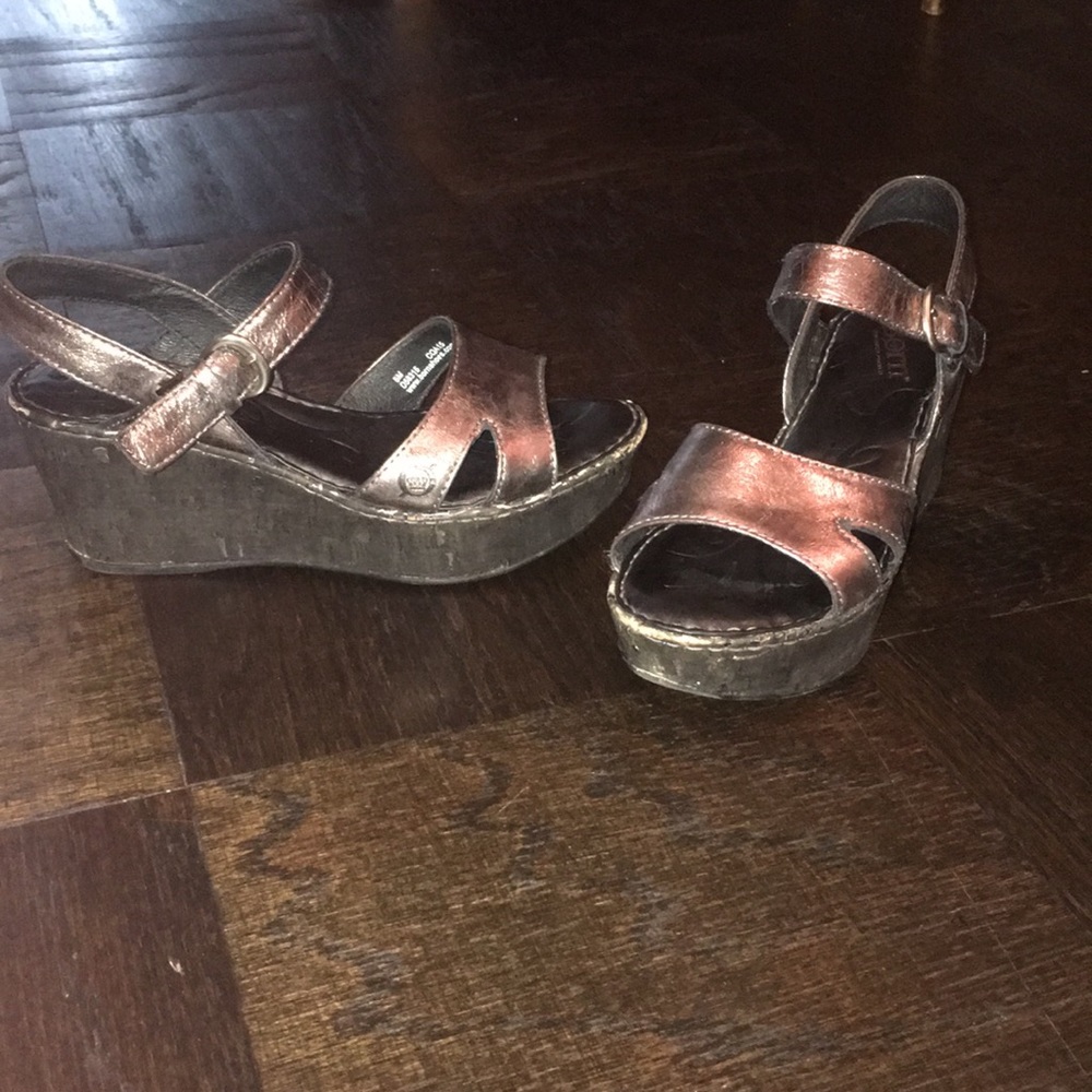 Born platform pewter sandals. Worn twice.